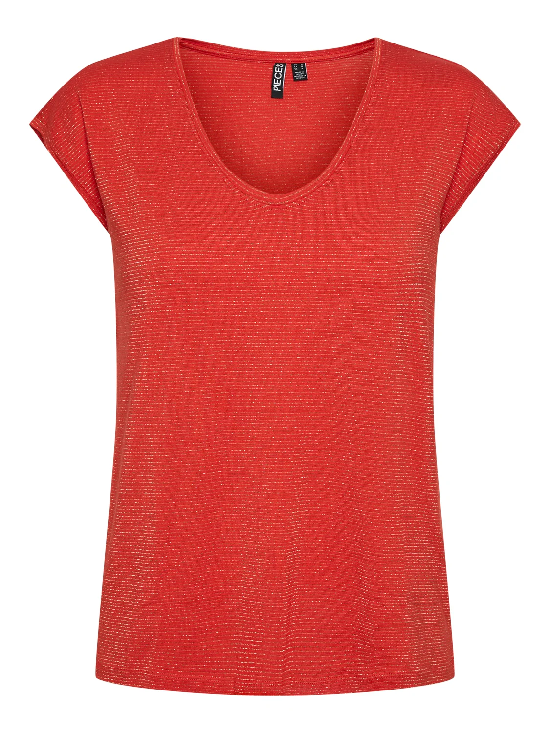 Pieces Billo Lurex T-Shirt - Various Colours - Image 3